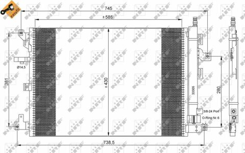 Радиатор кондиционера Volvo XC70 II/XC90 I 2.4D-4.4 02-14