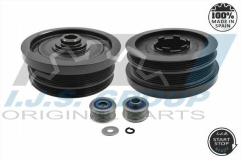 Шків колінвалу + шків генератора BMW 1/3/5/X3 2.0D 02- (4PK+6PK)