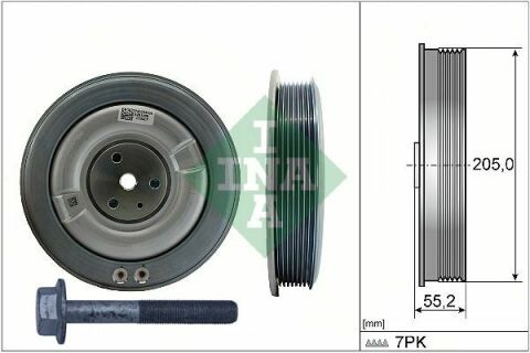 Шків колінчастого валу Volvo S60/S90/V60/V90/XC40/XC60/XC90 19- (з болтом)