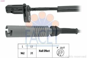 Датчик ABS BMW 1(E81), 3(E90) 05- задній Л/Пр