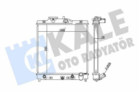 KALE HONDA Радіатор охолодження Civic V,VI,HR-V,Rover 400,45 1.4/1.6 91-