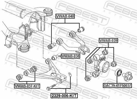 Сайлентблок рычага (зад./снизу) Audi A6/Passat B5 98-04