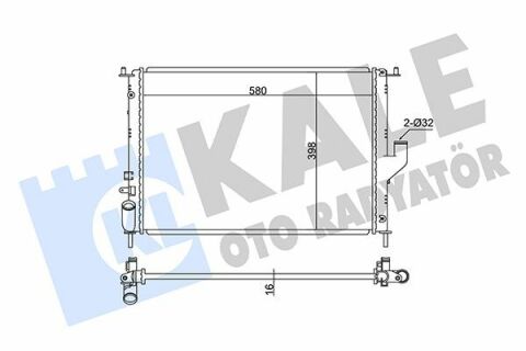 KALE RENAULT Радиатор охлаждения Duster,Logan,Sandero 1.5dCi/1.6 07-