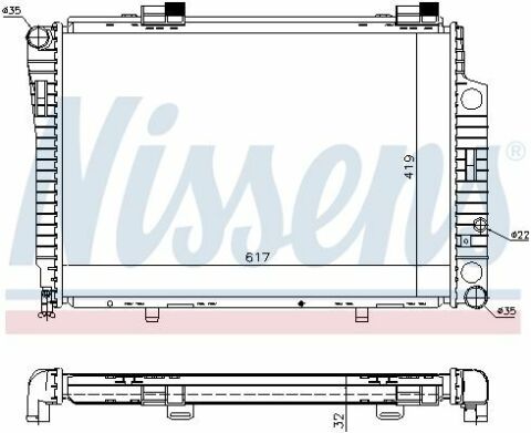 Радиатор MB C W 202(93-)C 180(+)[OE 202 500 21 03]