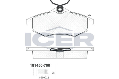 Колодки тормозные (передние) Citroen C2 03-12/Citroen С3 02-