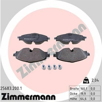 Колодки гальмівні (передні) Audi A1/Q3 18-/Skoda Octavia/VW Golf/Caddy/Touran/Passat 12-