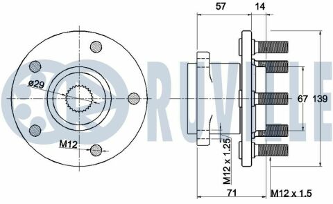 Подшипник задние ступицы колеса 6 2.2 d 12-, cx-5 2.2 d 12-17