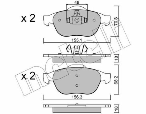 Колодки тормозные (передние) Renault Megane II 04-09/Scenic II/III/Grand Scenic II/III 03-