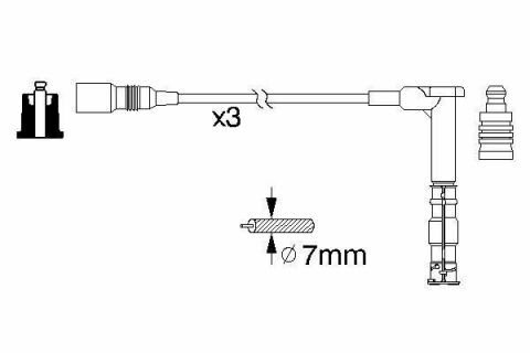 Дріт високої напруги (Комплект) MB 2,8/3,2 W124/202 M104 92-96 B316