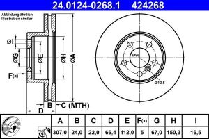 Диск гальмівний (передній) BMW 2 (G42)/3 (G20/G80)/4 (G26/G23/G83) 20- (307x24)