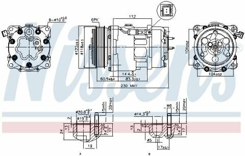 Компрессор PT 307(00-)1.4 HDi(+)[OE 6453JN]