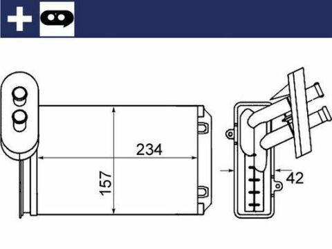 Радиатор печки VW Caddy II/Golf I-IV 1.4-1.9 TDI 95-02