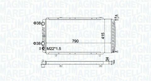 CITROEN радиатор Jumper 1,9-2.8D/TD/TDi/HDi 94- (790x415x34)