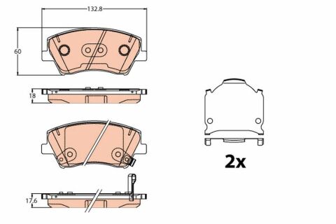 Колодки тормозные HYUNDAI Elantra «F» «15&gt;