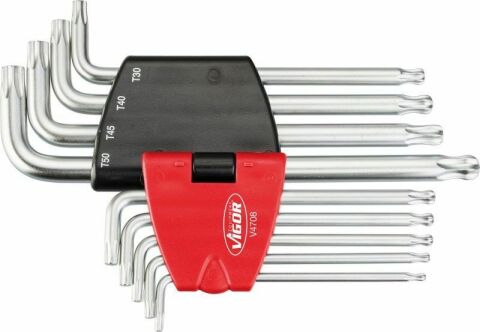 Набір ключів торцевих Г-подібних (9 шт) (T10/T15/T20/T25/T27/T30/T40/T50)