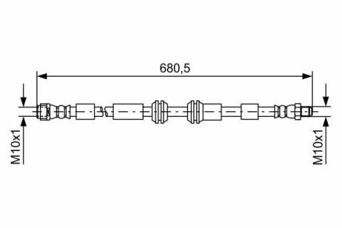 Шланг тормозной (передний) MB GL-class (X166)/M-class (W166) 11- (L=655mm)