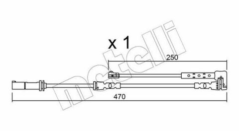 Датчик износа тормозных колодок (передних) BMW X1 (F48)/X2 (F39) / Mini Cooper 13- (L=470mm+L2=250mm)