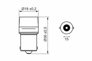 Автолампа 24V 0.95W BA15s LED Retrofit