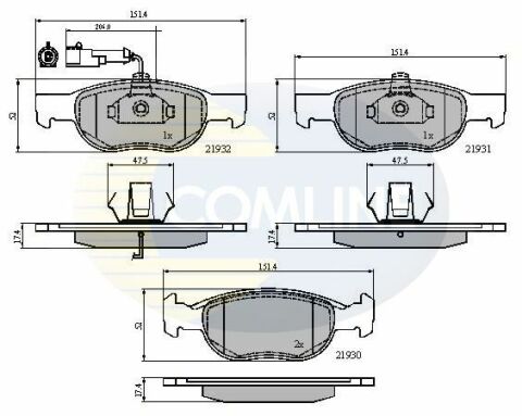 CBP1479 Comline - Тормозные колодки для дисков