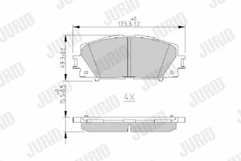 JURID TOYOTAТормозные колодки передн.Yaris 05-,Prius 09-