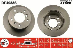 Тормозной диск зад. Sprinter 308-316 96-06 (16mm)