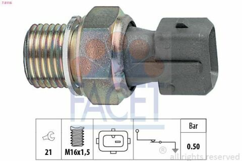 Датчик тиску оливи (0,5bar/1 конт./чорний) BERLINGO/JUMPER 1.5-3.0 88-03