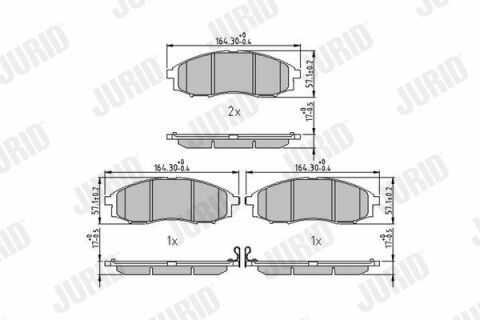 JURID NISSAN Тормозные колодки передн. Navara 02-