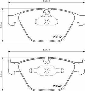 Тормозные колодки пер. BMW 5(E60)/7(E65) 02-10 (ATE) (155,1x68,5x20,3)