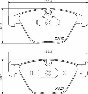 Тормозные колодки пер. BMW 5(E60)/7(E65) 02-10 (ATE) (155,1x68,5x20,3)