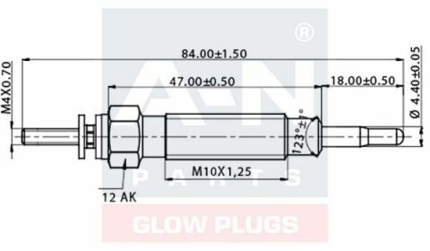 Свеча накала (двойная спираль) 11V L=182mm 2,0/2,5d: Galant, Lancer, Pajero, L200/400 MITSUBISHI