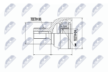 Шарнирный комплект, приводной вал 