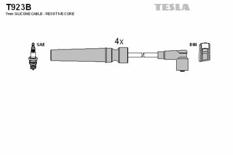 Кабель зажигания к-кт TESLA Nubira, Lacetti, Nexia 03-1,6 New 08-1,6F16D3 (UzDaewoo)