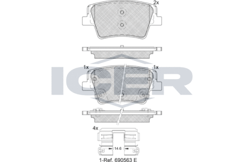 Колодки тормозные (задние) Hyundai Santa Fe IV 18-