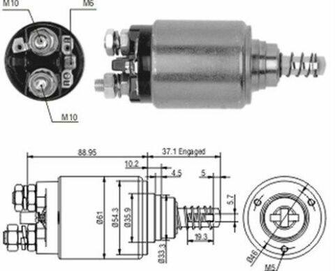 Реле стартера втягуюче MB609 OM314-364 (24V) (AME0186) Реле стартера втягуюче MB609 OM314-364 (24V) (AME0186)