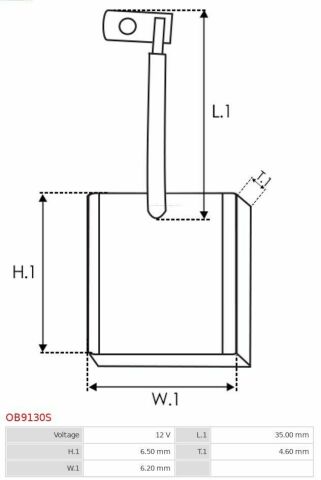 Щітки генератора (12V) (4.6x6.5x35) (вугільні) Щітки генератора (12V) (4.6x6.5x35) (вугільні)
