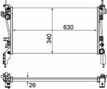 Радіатор  охолодження  FIAT  QUBO  1.3D  MULTIJET