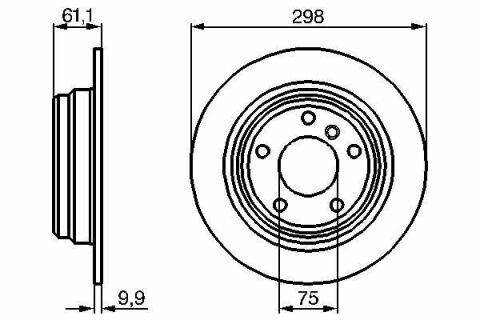 Диск гальмівний (задній) BMW 5 (E39) 95-03 (298x9.9) Диск гальмівний (задній) BMW 5 (E39) 95-03 (298x9.9)