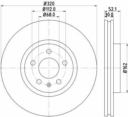 Тормозной диск перед. A4/A5/A6/A7/Q5 07-1.8-4.0 (PRO) 320mm