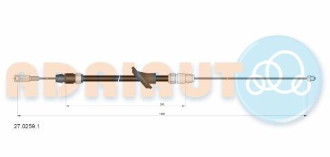 Трос ручного тормоза 1805/306mm Sprinter 06-MB