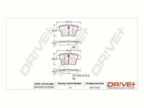 DP1010.10.0754 Drive+ - Гальмівні колодки до дисків