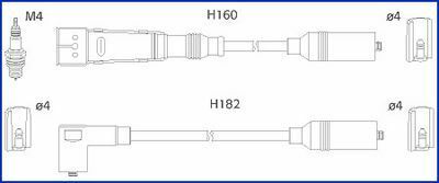 HITACHI VW К-кт високовольтних дротів Audi 100, A6 2.0 90-