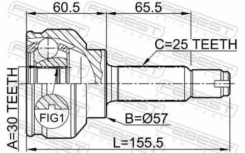 ШРКШ (ШРУС) наружный 30x57x25 MITSUBISHI LANCER 00-