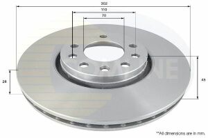 ADC1115V Comline - Диск тормозной вентилируемый