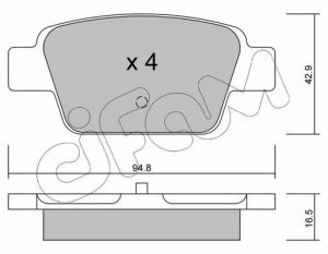 CIFAM  FIAT Тормозные колодки задние Stilo,Bravo 1.2 16V-2.4 20V 01-