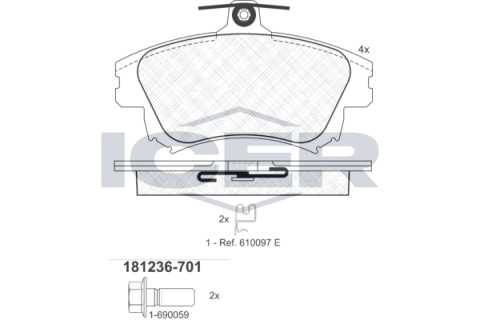 Колодки гальмівні (передні) Mitsubishi Carisma 95-06/Volvo S40 I/V40 95-04