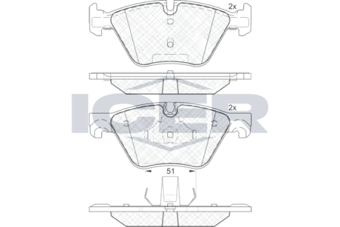 Колодки гальмівні (передні) BMW 5 (F07/F10/F11) 09-17 Колодки гальмівні (передні) BMW 5 (F07/F10/F11) 09-17