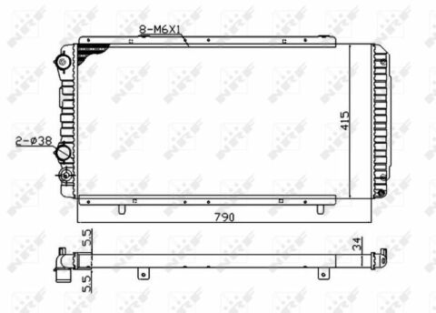 Радіатор охолодження Citroen Jumper/Fiat Ducato/Peugeot Boxer 94- (-AC) (Економ-клас)