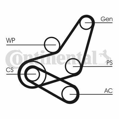 Ремень генератора Ford Focus 1.4/1.6i 03-/Volvo C30/S40/V50 1.6 05-12 (6PK1059 ELAST+5PK868 ELAST)