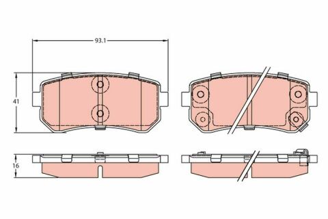 Гальмівні колодки зад. Hyundai Accent/Kia Rio/Ceed 05- (mando)