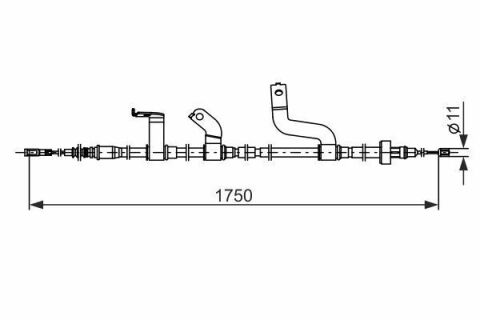 Трос ручника (L) Hyundai Accent IV/Kia Rio III 10- (1673mm)